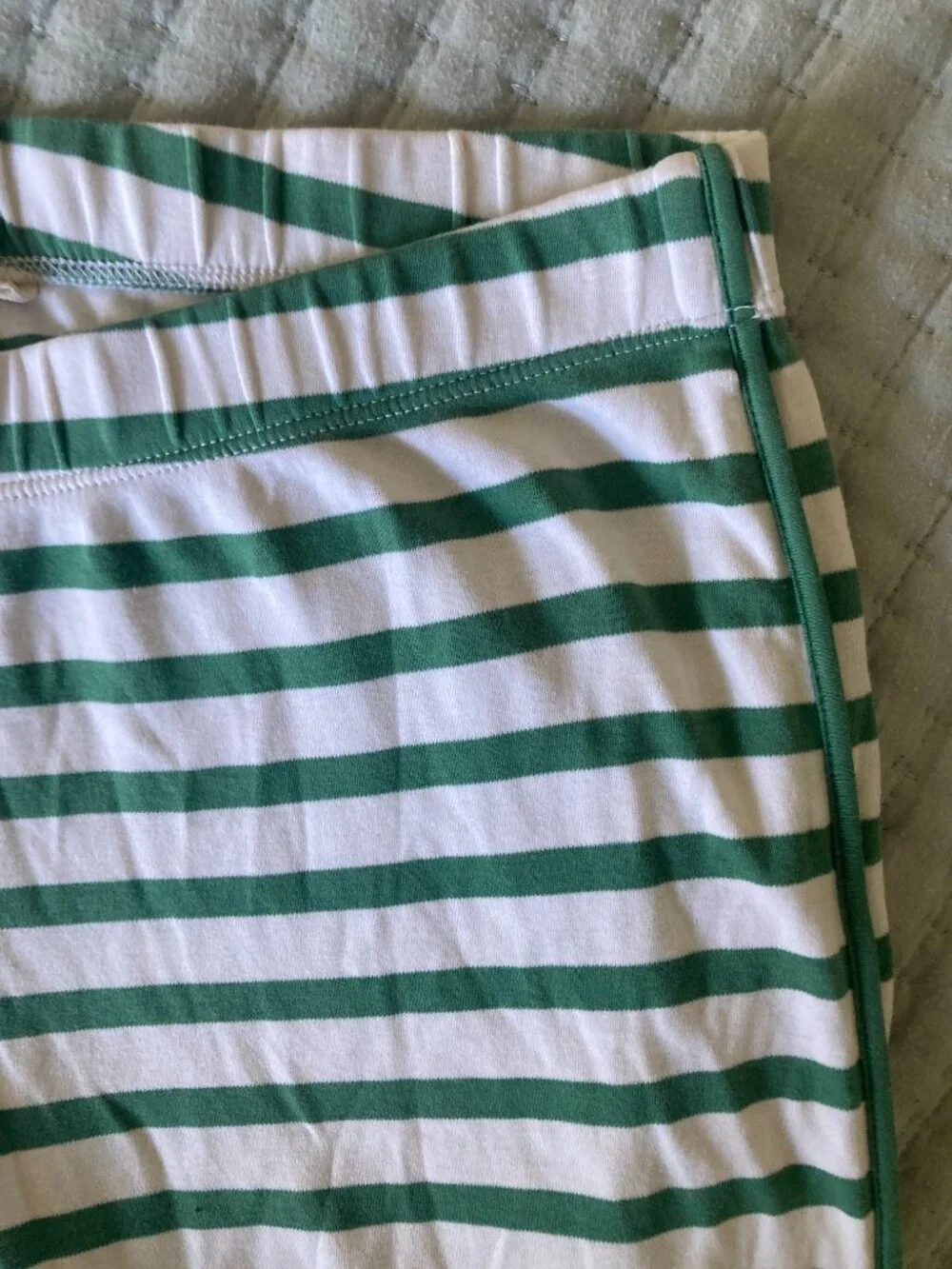 Lake Pajama Bottoms Green Stripe Size S Pima Cotton